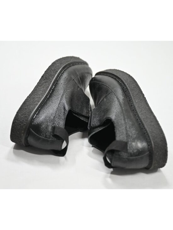FAQTORY Polished Leather Laceless Derby Shoes In Black main image 7